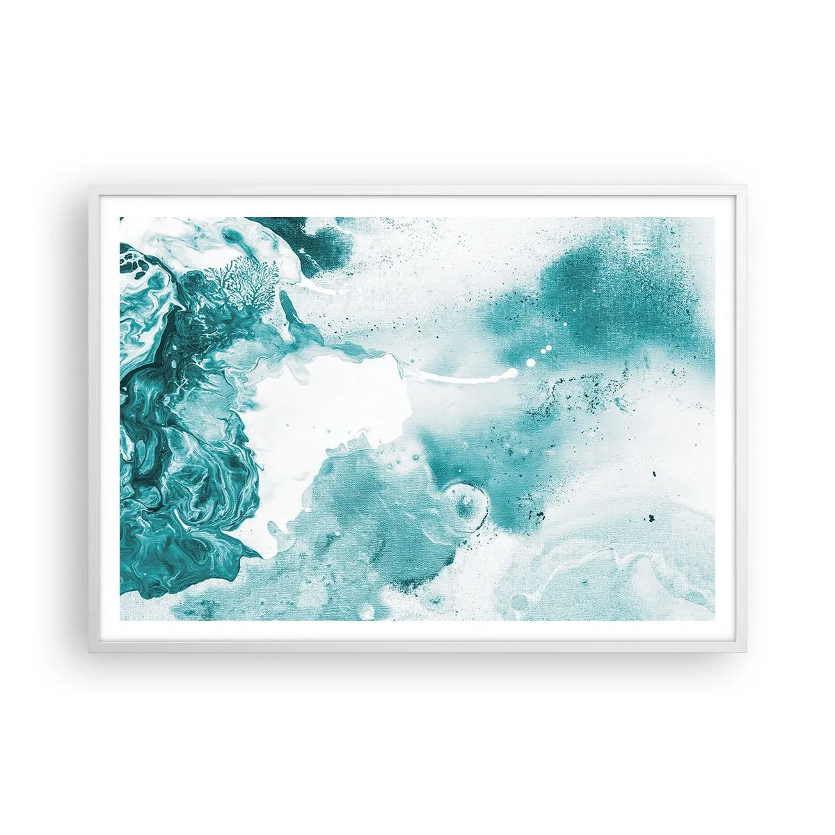 Poster in cornice bianca - Palude blu - 100x70 cm