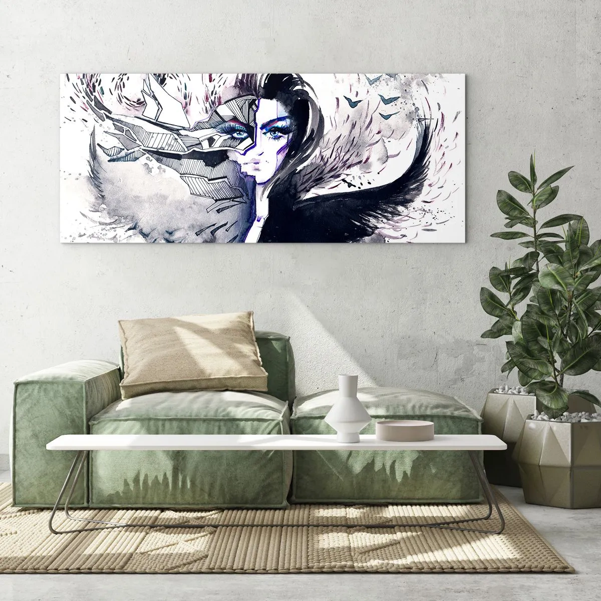Quadro su vetro - Bella e demoniaca - 90x30 cm