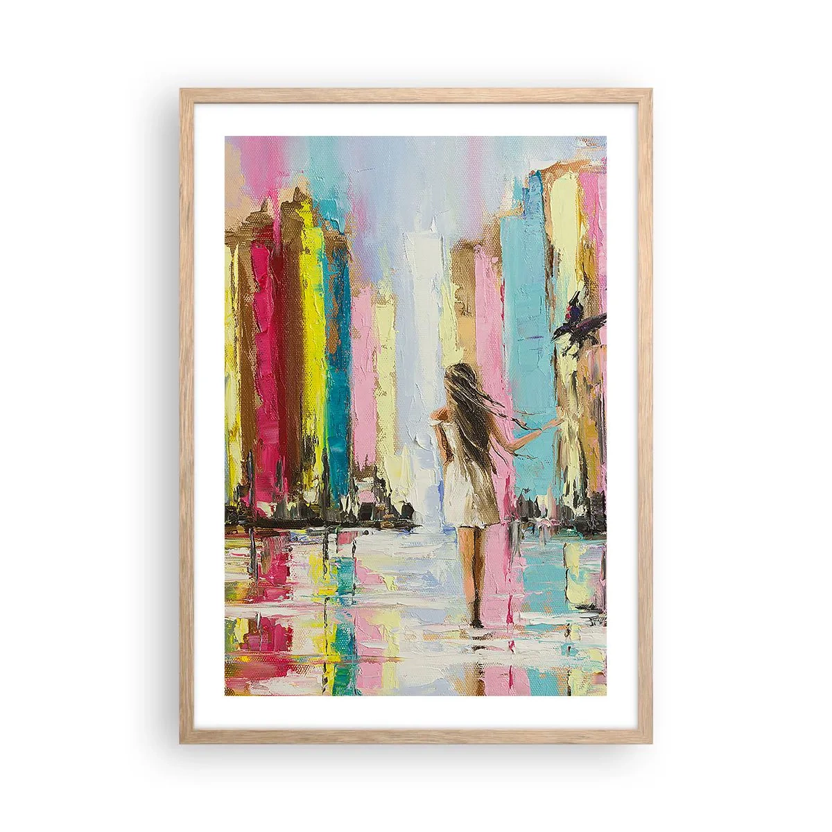 Poster in cornice rovere chiaro - Seguimi - 50x70 cm