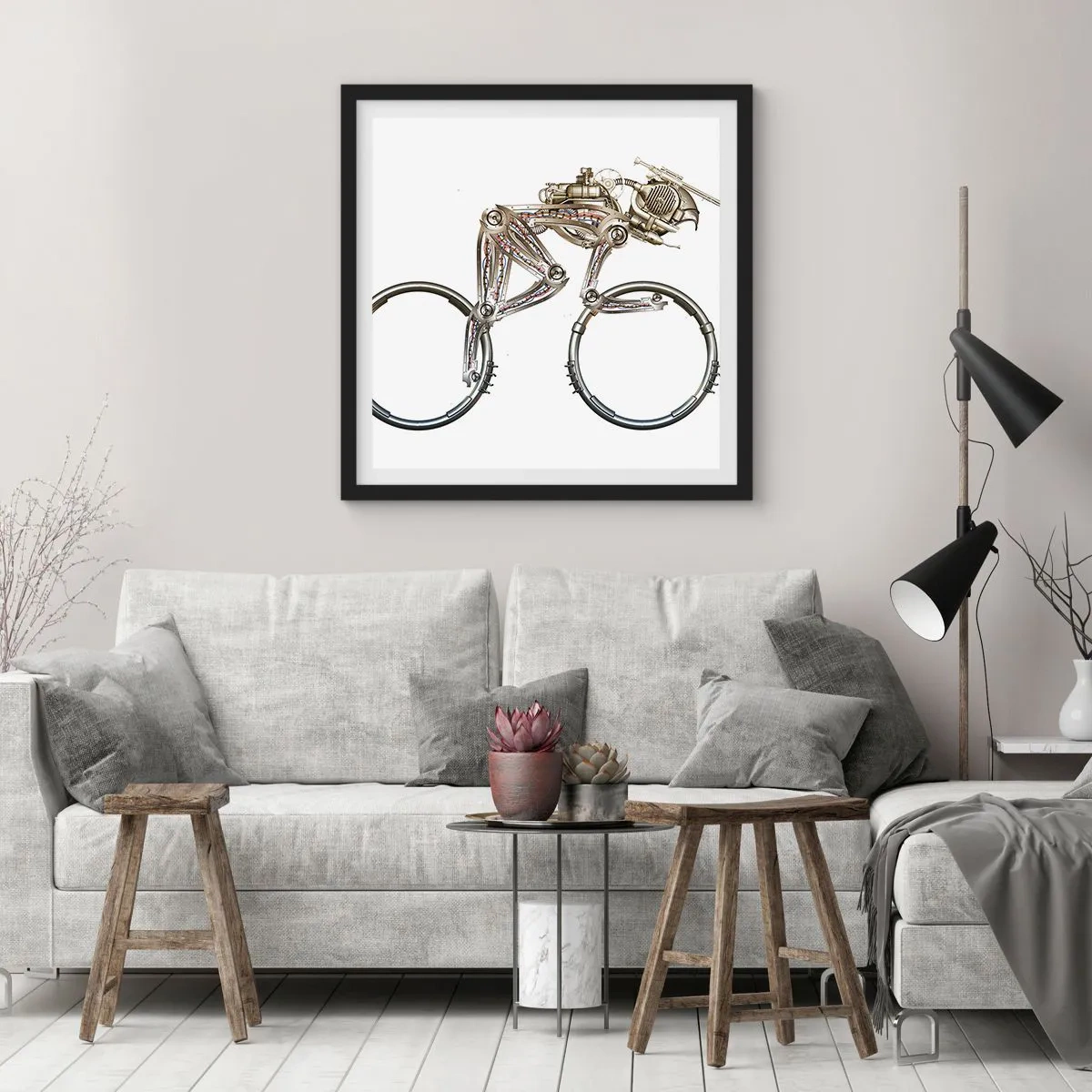 Poster in cornice nera - Macchina perfetta - 50x50 cm