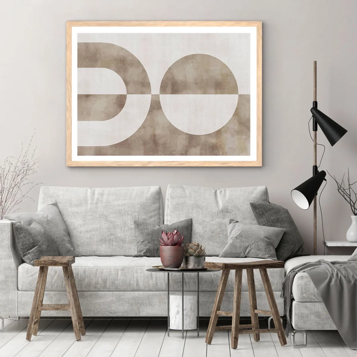 Poster in cornice rovere chiaro - Analogie e differenze - 100x70 cm