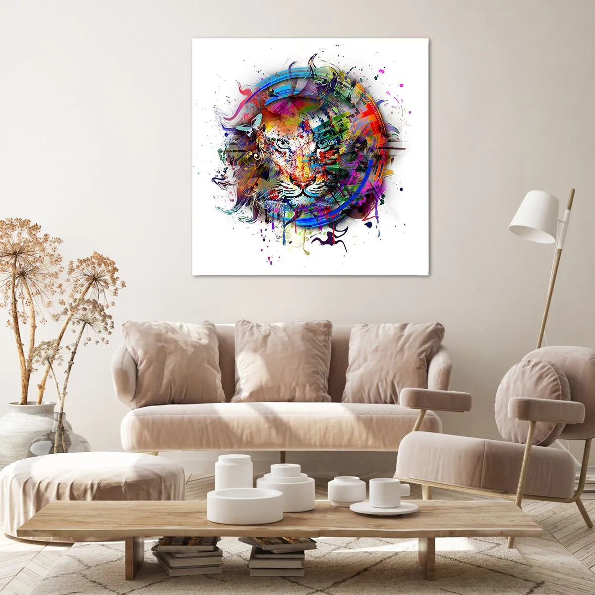 Quadro su tela - Stampe su Tela - Si nasconde dietro un velo arcobaleno - 30x30 cm