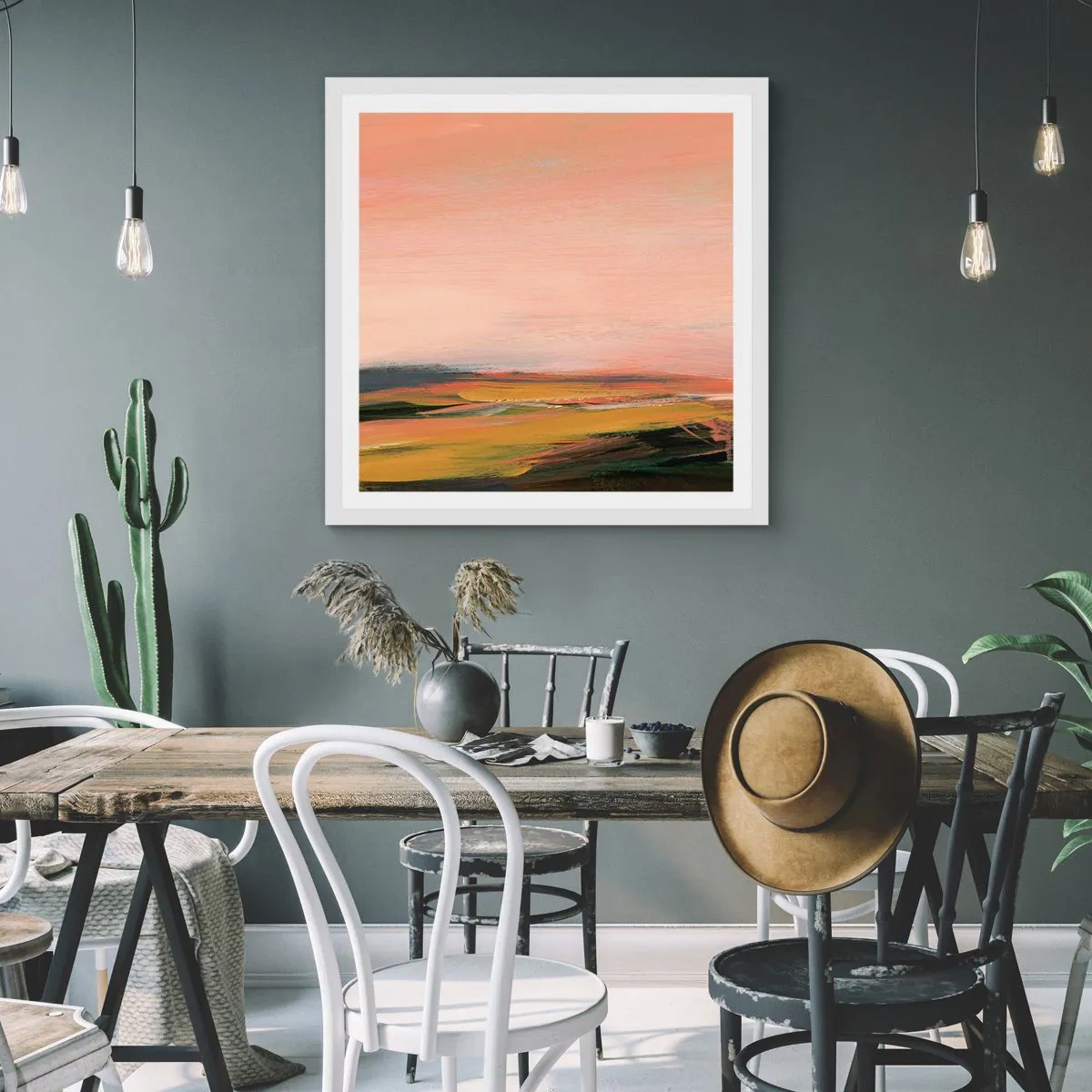 Poster in cornice bianca - In tonalità di rosa - 50x50 cm