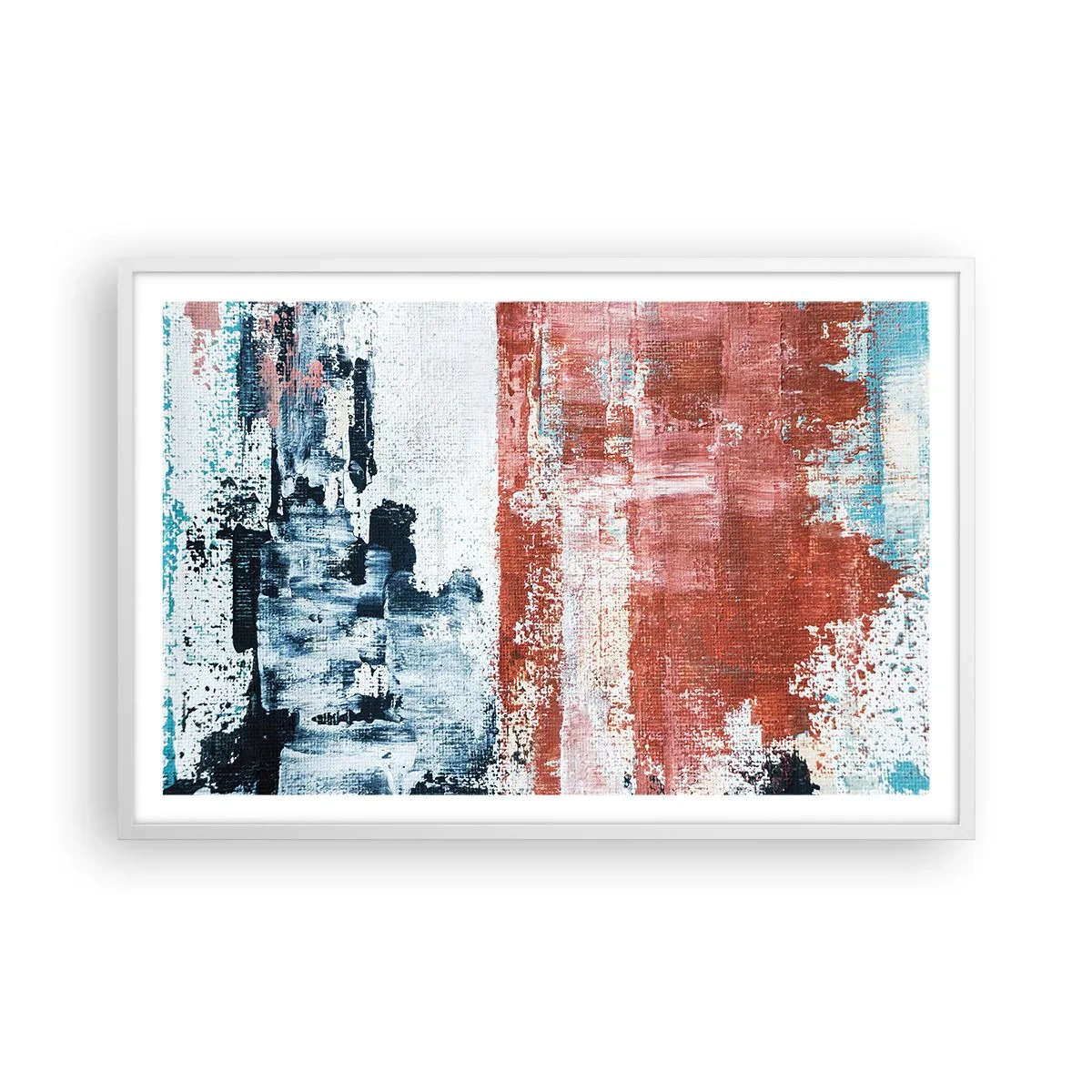Poster in cornice bianca - Astratto in due metà - 91x61 cm