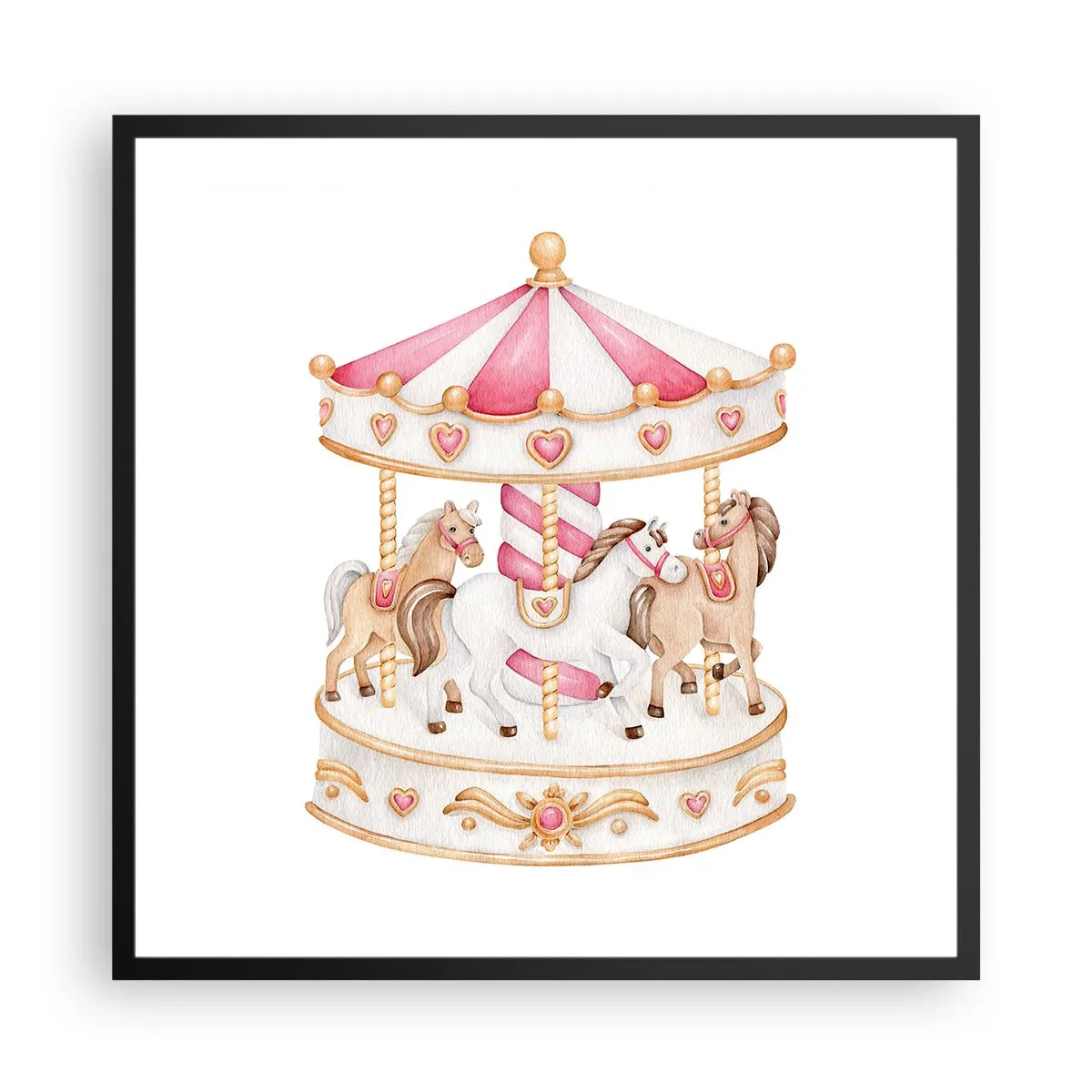 Poster in cornice nera - Il dolce mondo dell'infanzia - 60x60 cm