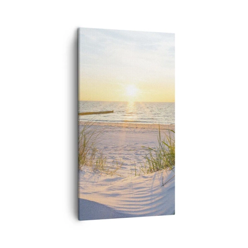 Quadro su tela - Stampe su Tela - Rumore del mare, uccelli che cantano, spiaggia selvatica tra i cespugli... - 45x80 cm