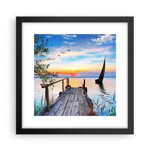 Poster in cornice nera - Buona sera - 30x30 cm