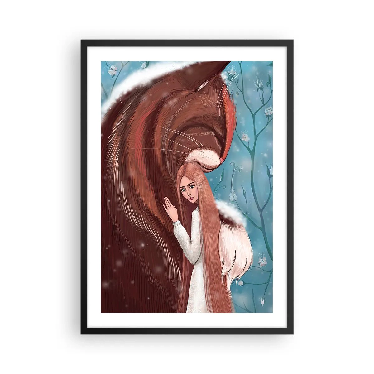 Poster in cornice nera - Una presenza sentita - 50x70cm - Benvenuti nella favola - Decorazione murale moderna per soggiorno e camera da letto ARTTOR