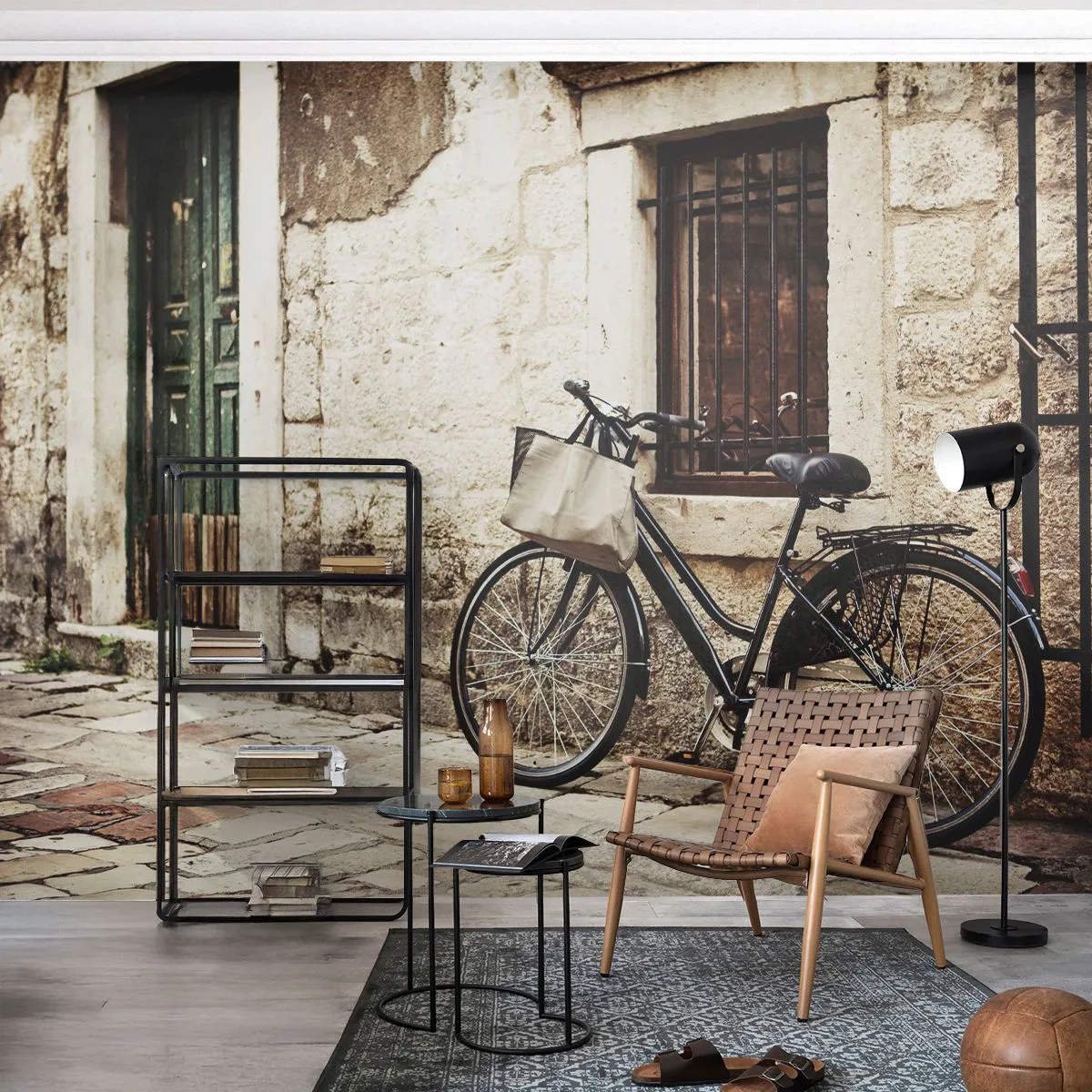 Fotomurali Premium Canvas - Ritorno al passato - Architettura, Bicicletta, Vintage ▾ - 200x140 cm
