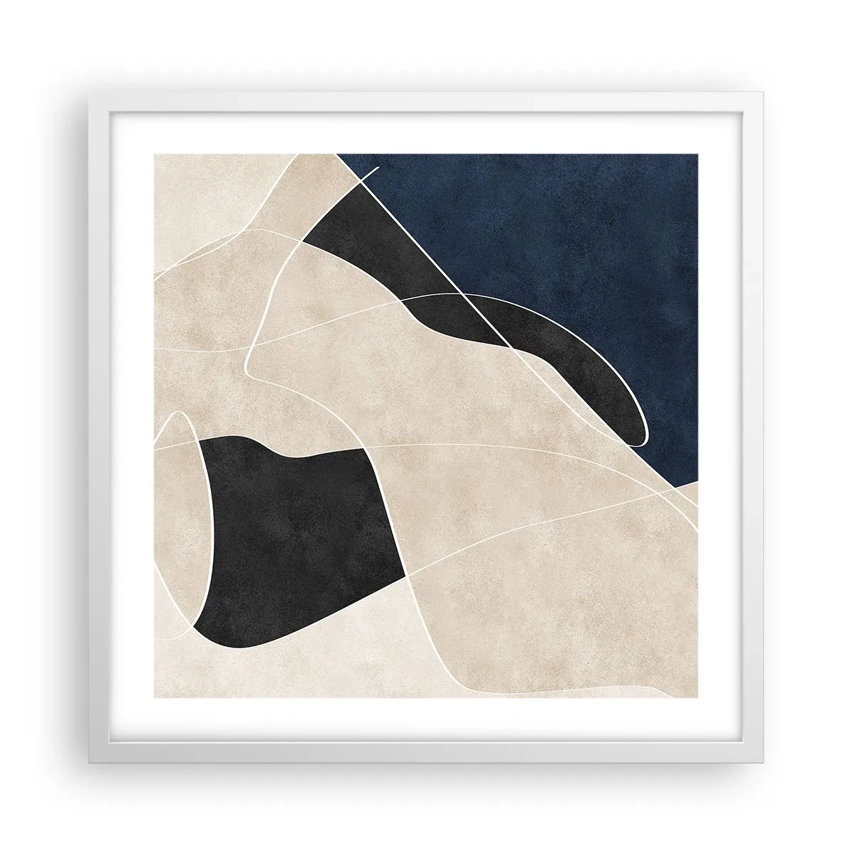 Poster in cornice bianca - Composizione astratta: il contrasto dei colori - 50x50 cm