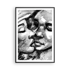 Poster in cornice nera - Un attimo di tenerezza - 70x100 cm