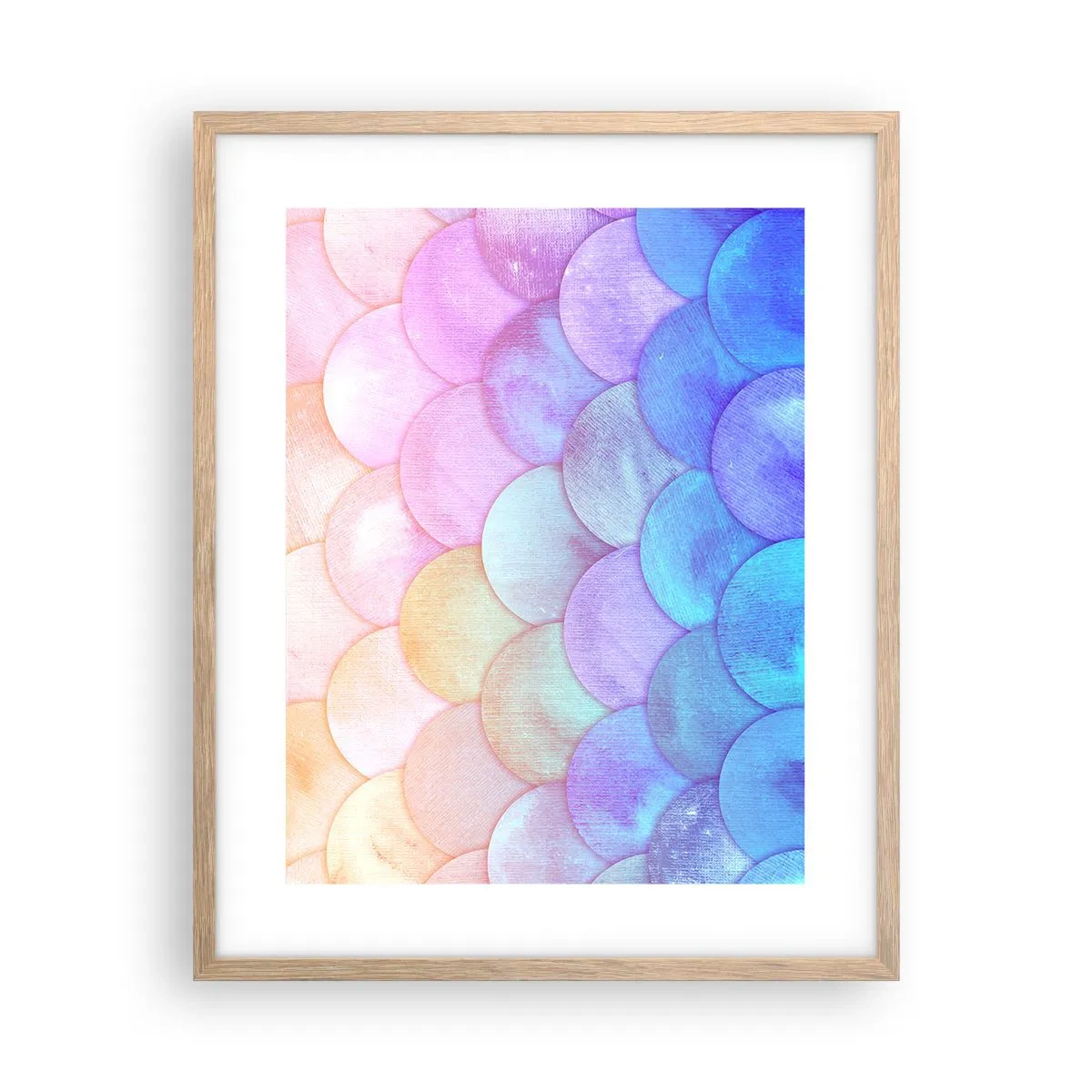 Poster in cornice rovere chiaro - Scaglie perlate - 40x50 cm