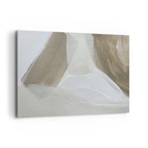 Quadro su tela - Stampe su Tela - Delicata astrazione nei toni del beige e del bianco - 120x80cm - Onda di bianco - Decorazione murale moderna per soggiorno e camera da letto ARTTOR