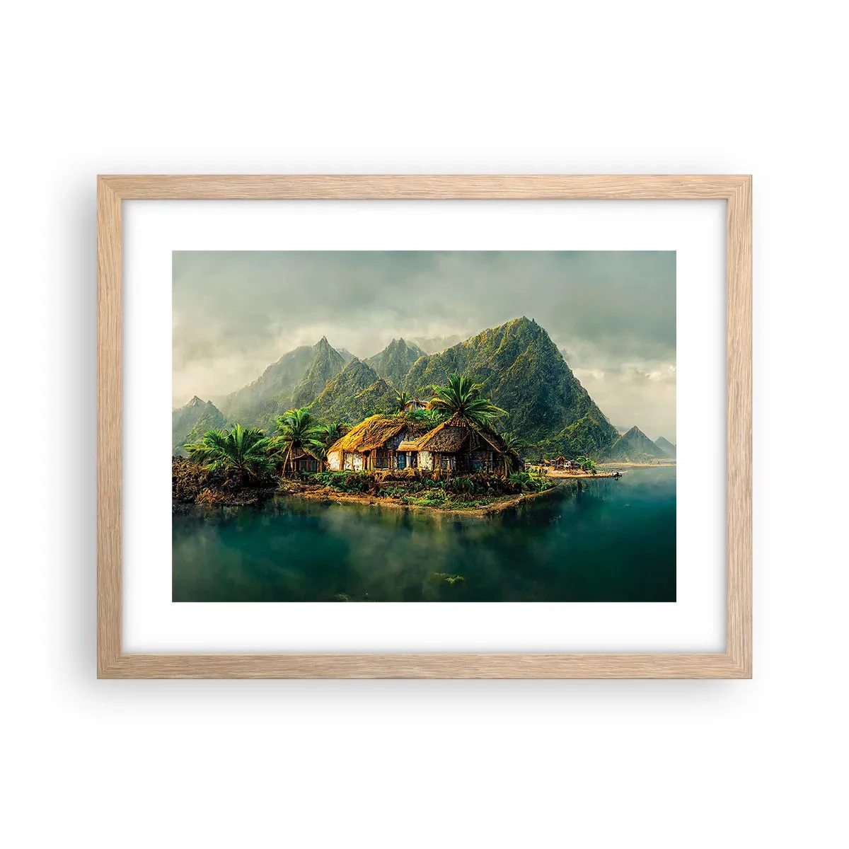 Poster in cornice rovere chiaro - Paradiso tropicale - 40x30 cm