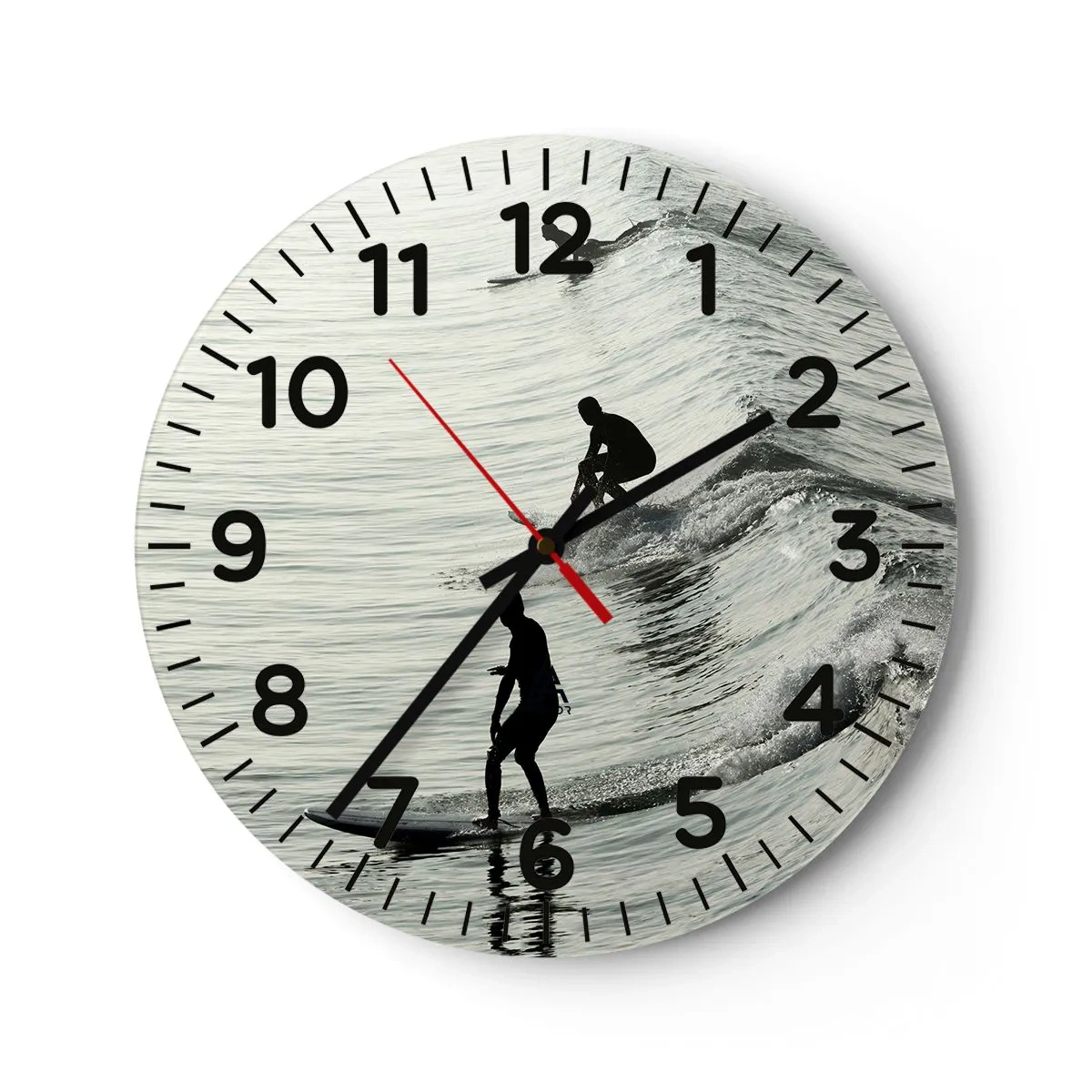 Orologio da parete - Orologio in Vetro - Onde all'incontro - 40x40 cm
