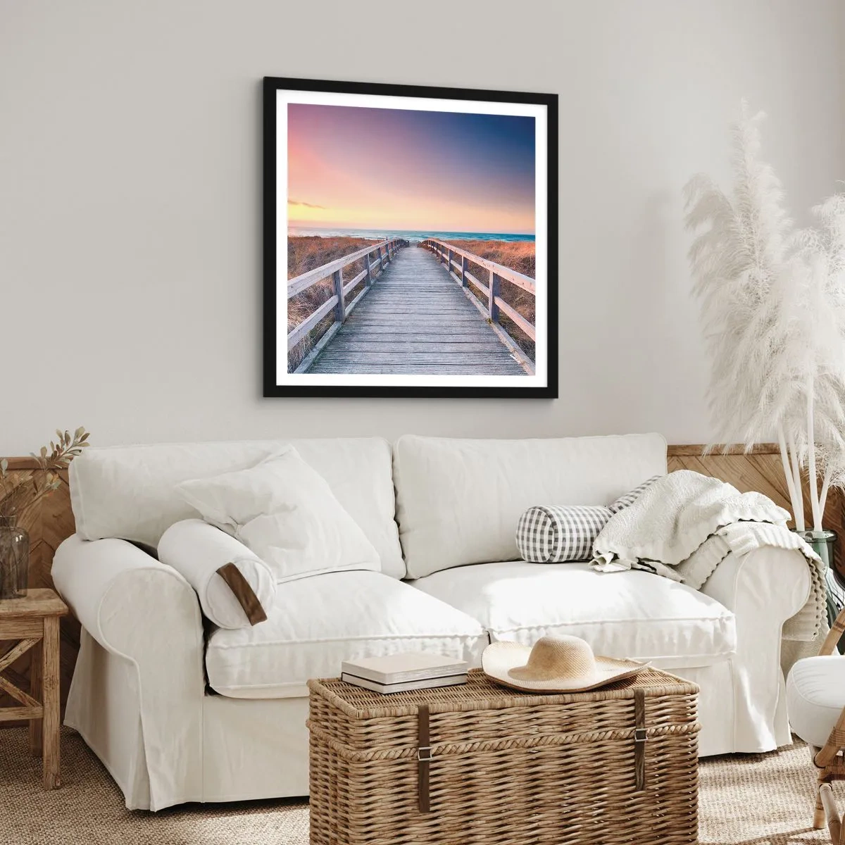 Poster in cornice nera - Aurora serale baltica - 30x30 cm