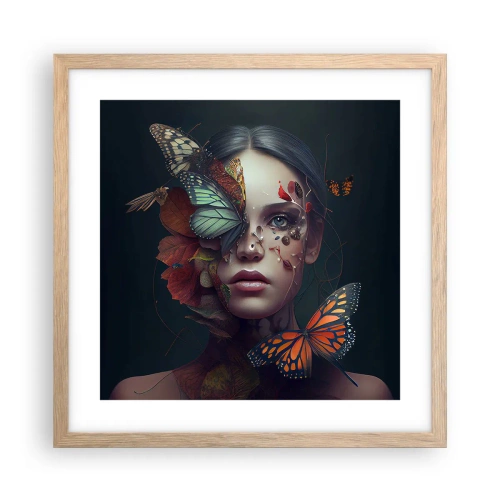 Poster in cornice rovere chiaro - Metamorfosi fantastica - 40x40 cm