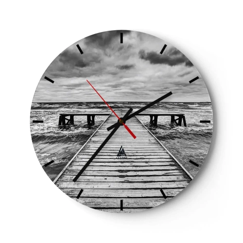 Orologio da parete - Orologio in Vetro - Aspetto che il vento le scacci via... - 40x40 cm