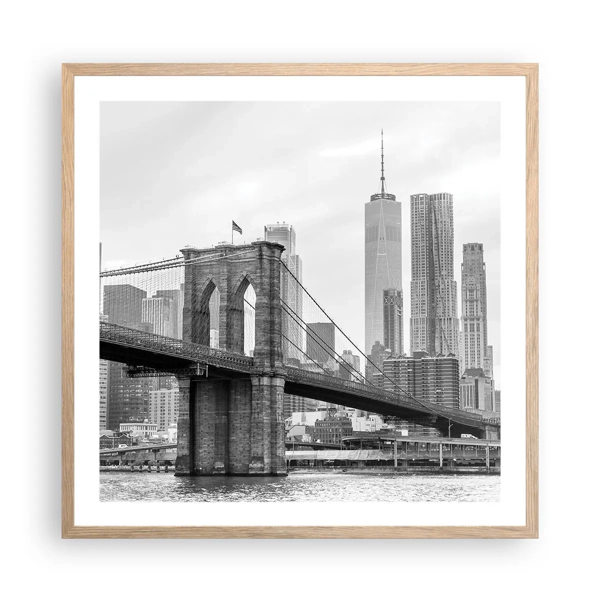 Poster in cornice rovere chiaro - Atmosfera di New York - 60x60 cm