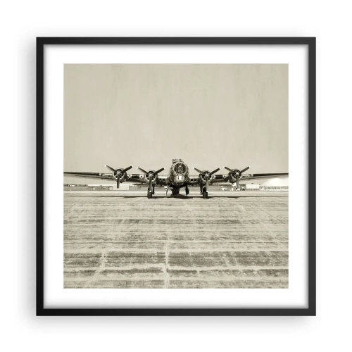 Poster in cornice nera - Pronto come sempre - 50x50 cm