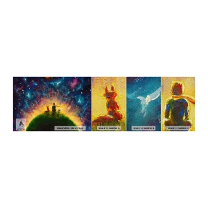 Campione di Fotomurale Premium Canvas - Amore e amicizia: l'intero mondo - Per bambini, Amicizia, Astrazione - 100x30 cm