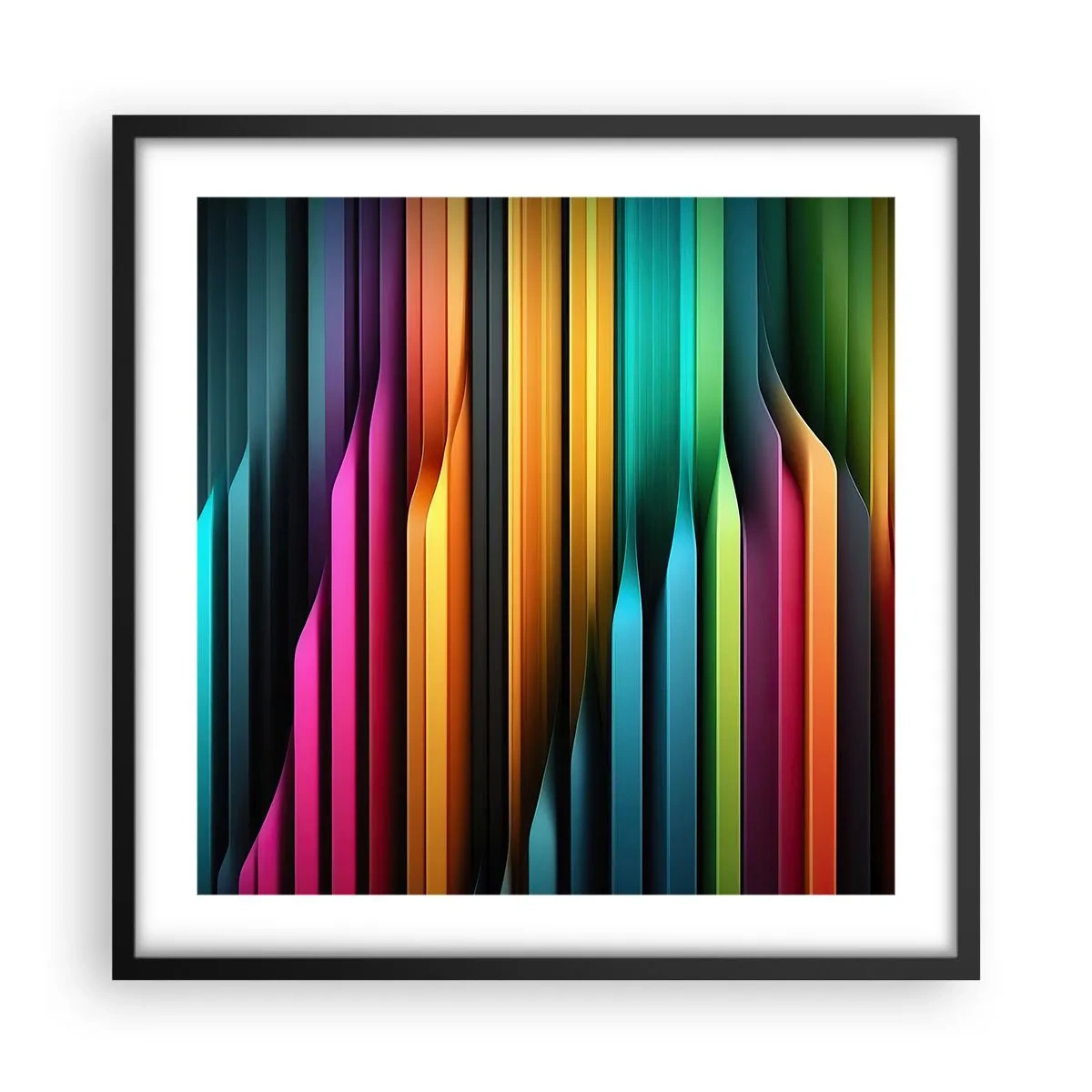 Poster in cornice nera - Organi di luce - 50x50 cm