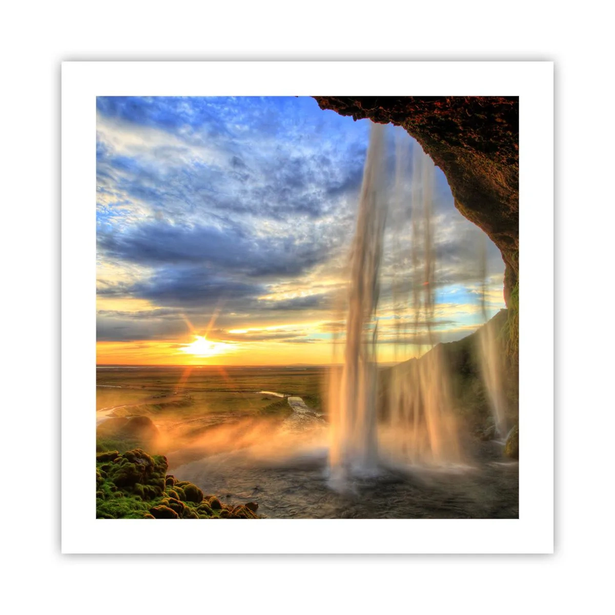 Poster - Il mondo dietro una tenda di gocce - 50x50 cm