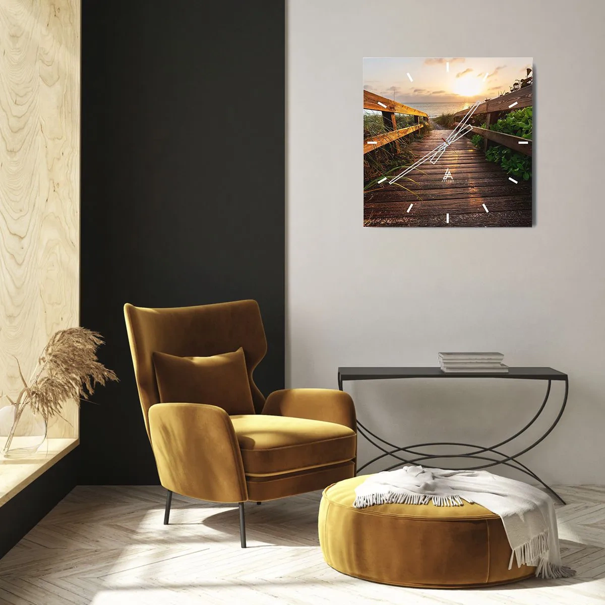 Orologio da parete - Orologio in Vetro - Dritto verso la riva - 40x40 cm