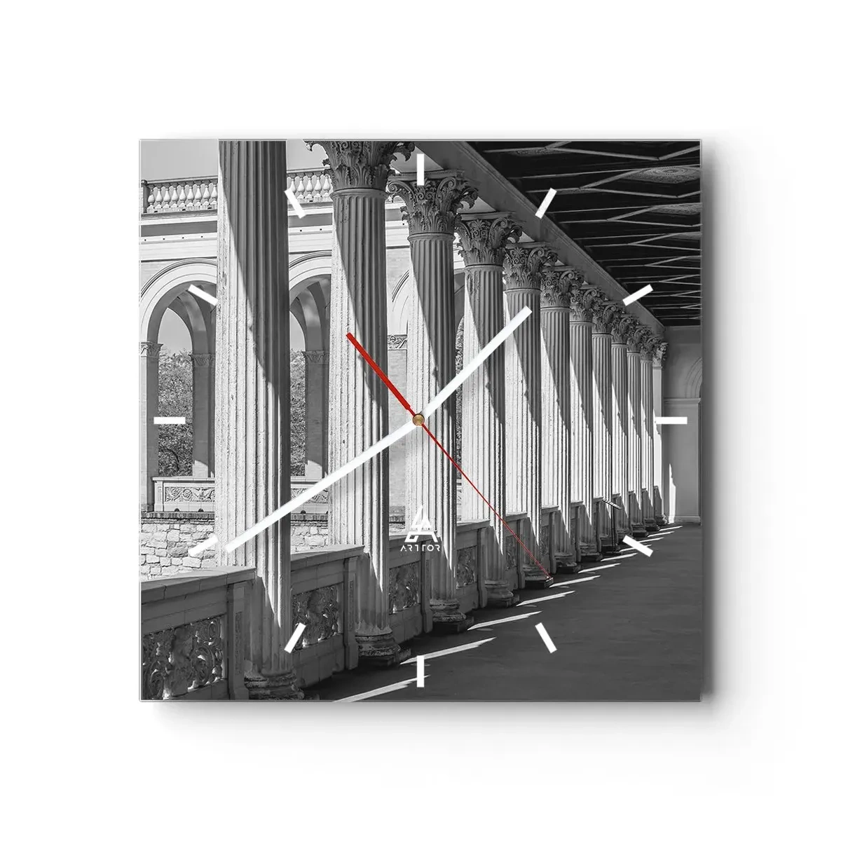 Orologio da parete - Orologio in Vetro - Portico soleggiato - 40x40 cm