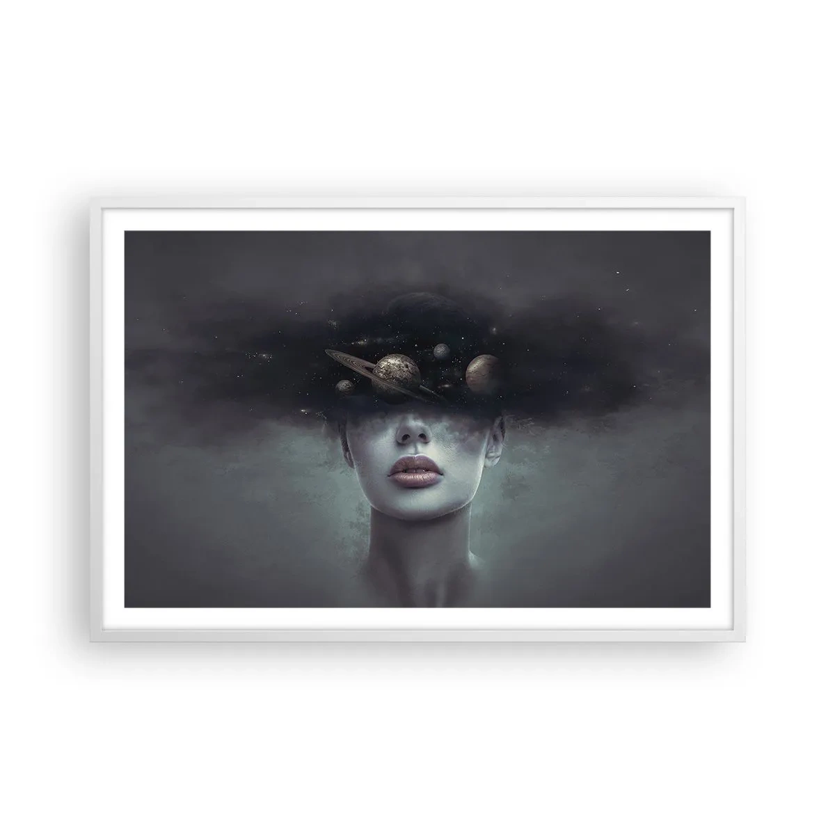 Poster in cornice bianca - E i pianeti folleggiano... - 91x61 cm