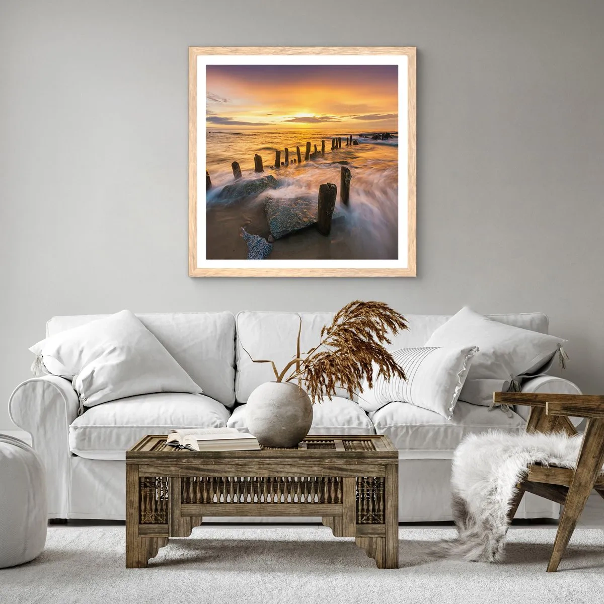 Poster in cornice rovere chiaro - La bellezza selvatica del Baltico - 50x50 cm