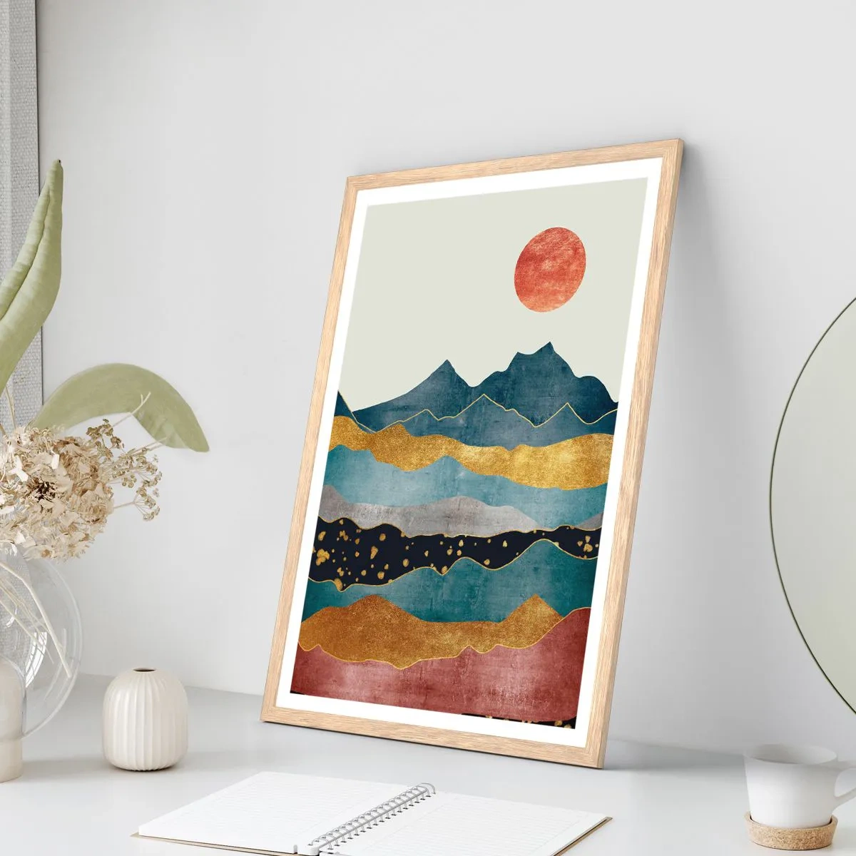 Poster in cornice rovere chiaro - La sezione del mondo - 40x50 cm