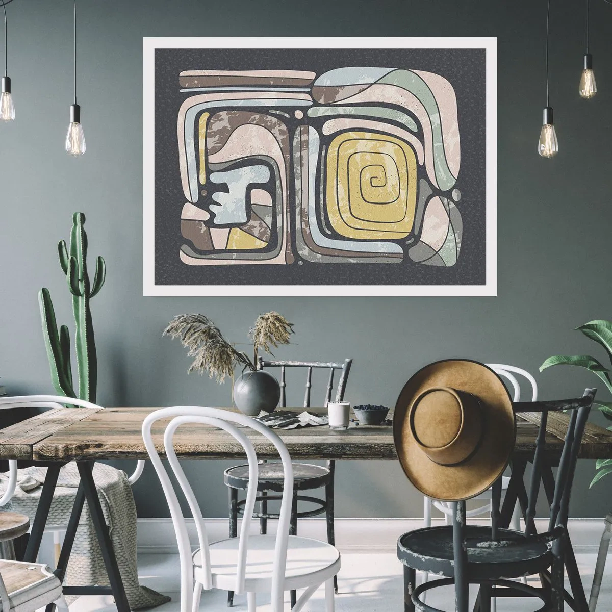 Poster - Astrazione in spirito precolombiano - 50x40 cm