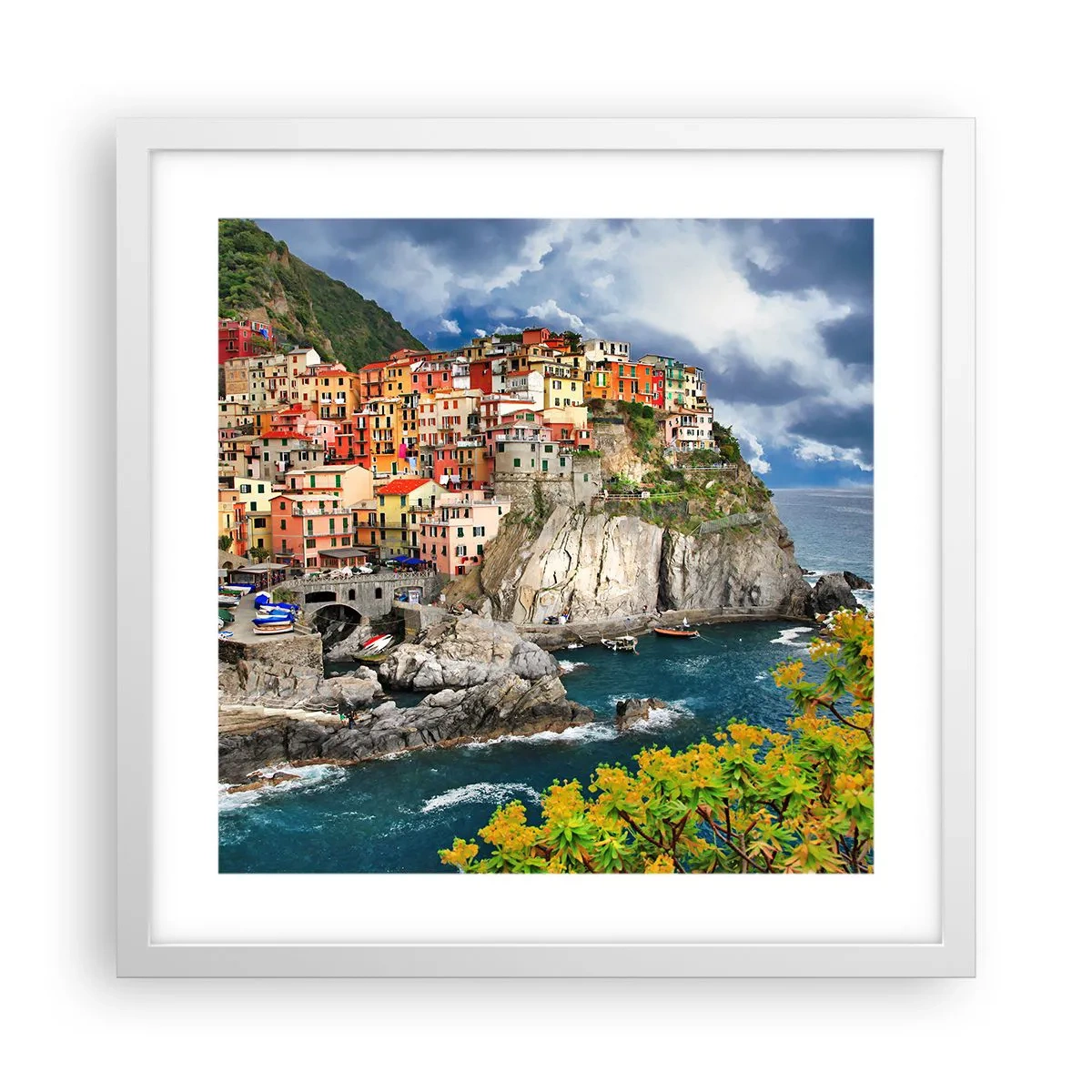 Poster in cornice bianca - Aggrappate alla roccia - 40x40 cm