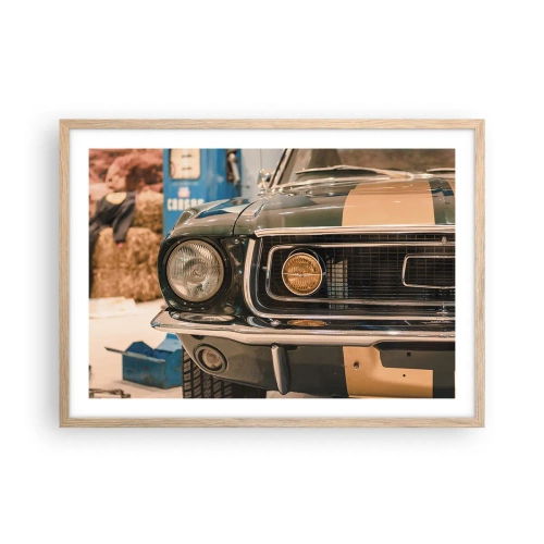 Poster in cornice rovere chiaro - Incontro con la leggenda - 70x50 cm