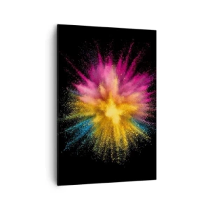 Quadro su tela - Stampe su Tela - Esplosione di polvere colorata su sfondo nero - 70x100cm - La nascita dei colori - Decorazione murale moderna per soggiorno e camera da letto ARTTOR