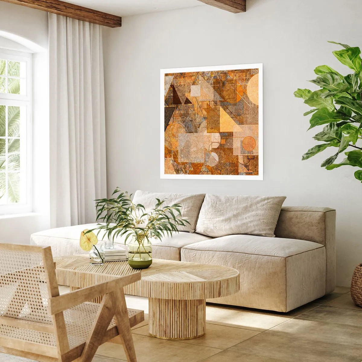 Poster - Studio cubista in marrone - 30x30 cm