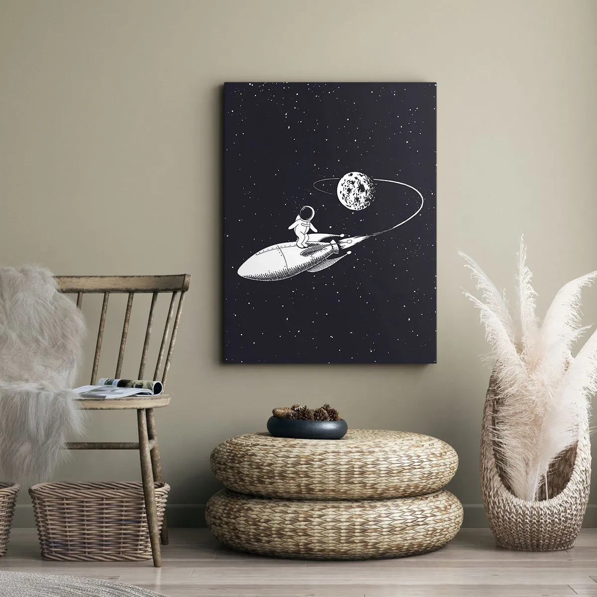 Quadro su tela - Stampe su Tela - Surfista spaziale - 55x100 cm