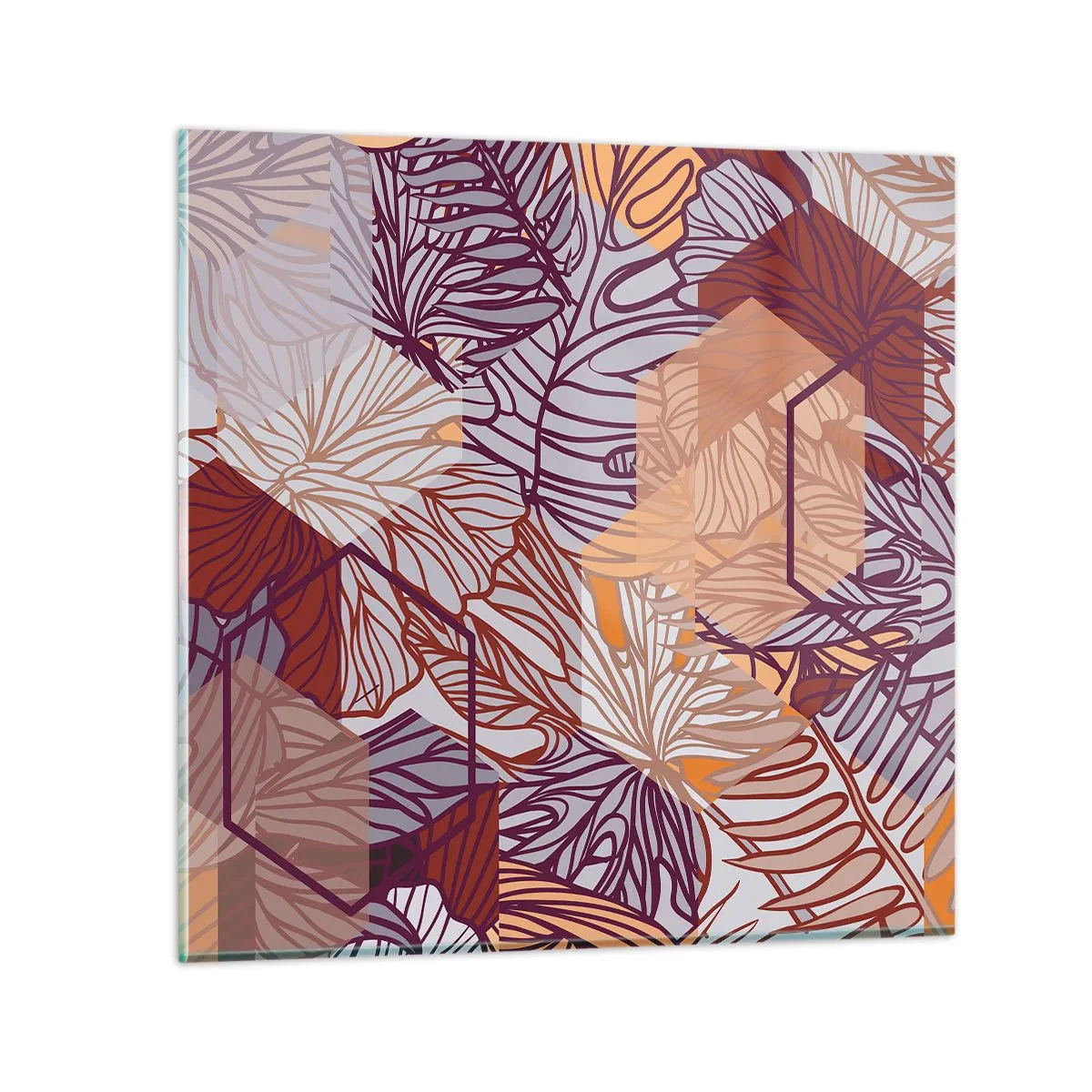 Quadro su vetro - Legame impossibile di geometria e natura - 70x70 cm