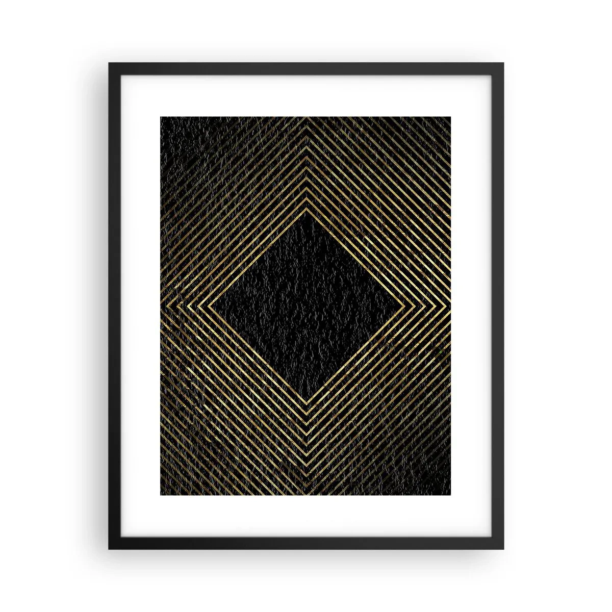 Poster in cornice nera - Geometria in stile glamour - 40x50 cm