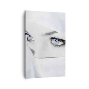 Quadro su tela - Stampe su Tela - Ritratto di una donna con gli occhi azzurri nascosti dietro un velo bianco - 80x120cm - Direttamente dalle mille e una notte - Decorazione murale moderna per soggiorno e camera da letto ARTTOR