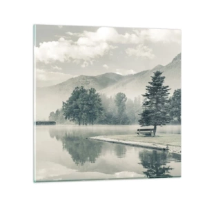Quadro su vetro - Il lago dorme ancora - 30x30 cm
