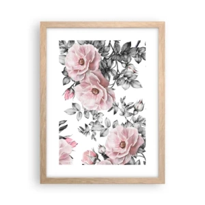 Poster in cornice rovere chiaro - Perdersi tra le rose - 30x40 cm