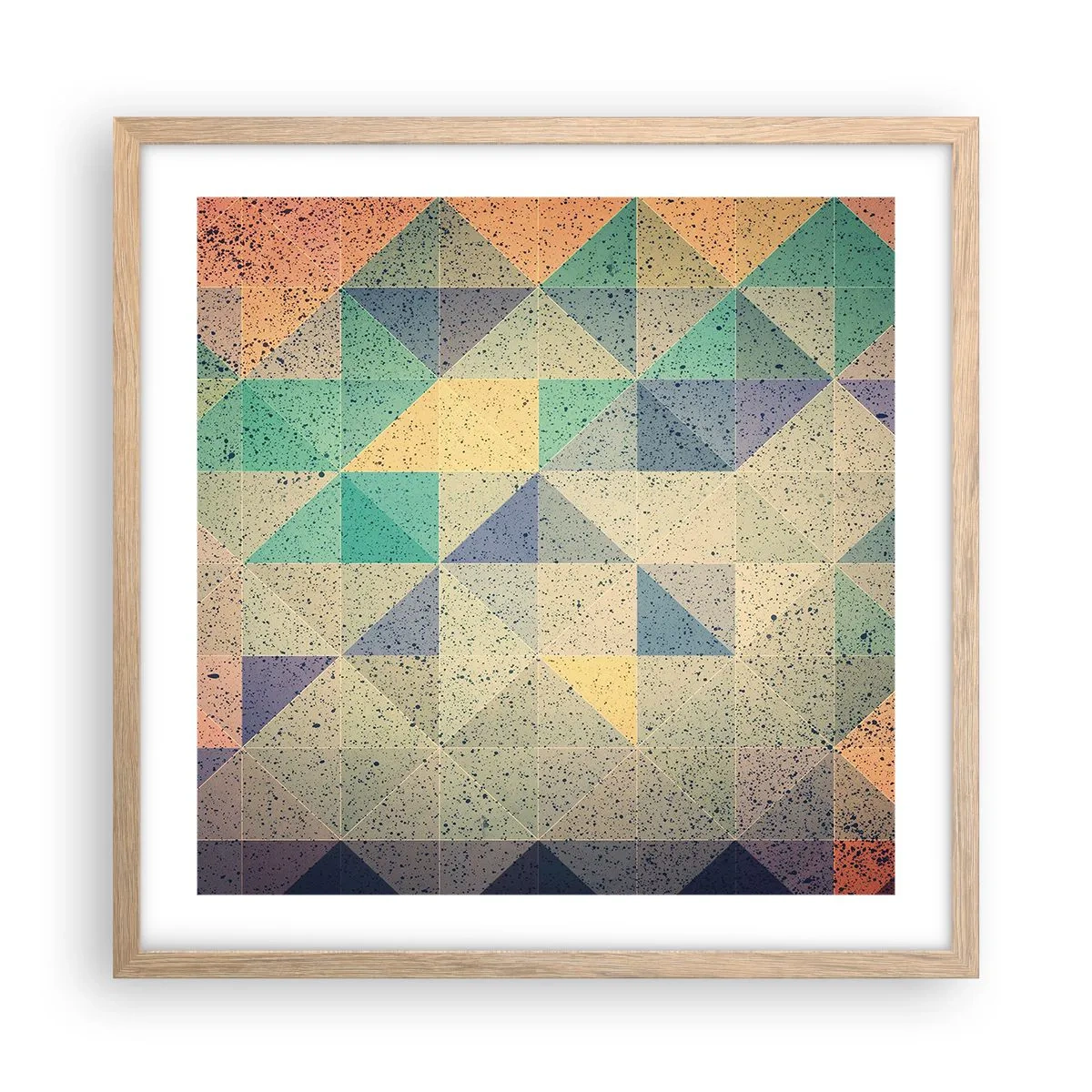 Poster in cornice rovere chiaro - La repubblica dei triangoli - 50x50 cm