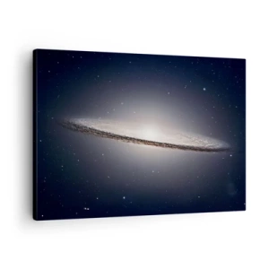Quadro su tela - Stampe su Tela - Una galassia a spirale sullo sfondo dello spazio stellato - 70x50cm - Tanto tempo fa in una lontana galassia... - Decorazione murale moderna per soggiorno e camera da letto ARTTOR