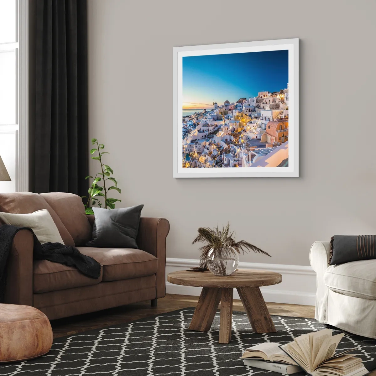 Poster in cornice bianca - Essenza della grecità - 50x50 cm