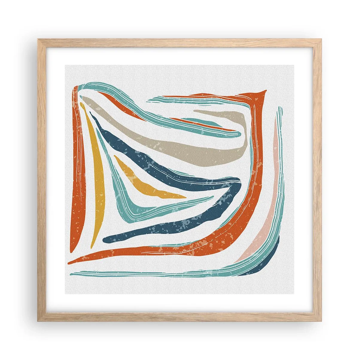 Poster in cornice rovere chiaro - Astrazione piacevolmente sorridente - 50x50 cm