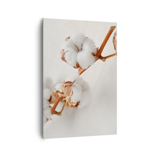 Quadro su tela - Stampe su Tela - Un rametto di cotone su uno sfondo sottile - 70x100cm - Semplicemente un abbraccio - Decorazione murale moderna per soggiorno e camera da letto ARTTOR
