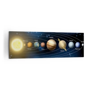 Quadro su tela - Stampe su Tela - Schema del sistema solare con pianeti e sole - 160x50cm - Uno su dieci - Decorazione murale moderna per soggiorno e camera da letto ARTTOR