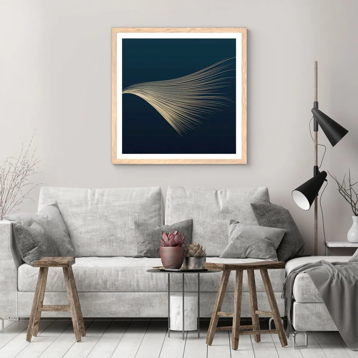 Poster in cornice rovere chiaro - Come un capello d'angelo - 30x30 cm